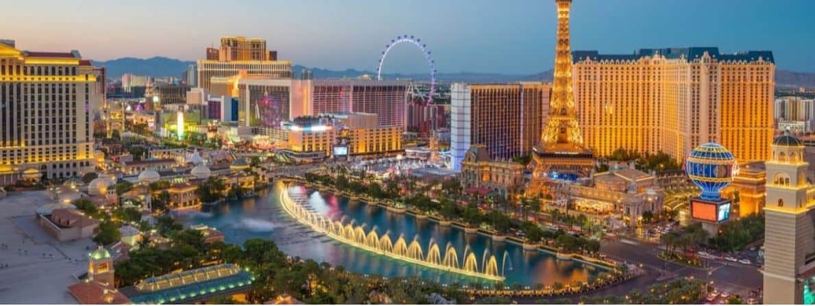 Las Vegas cityscape showing commercial real estate